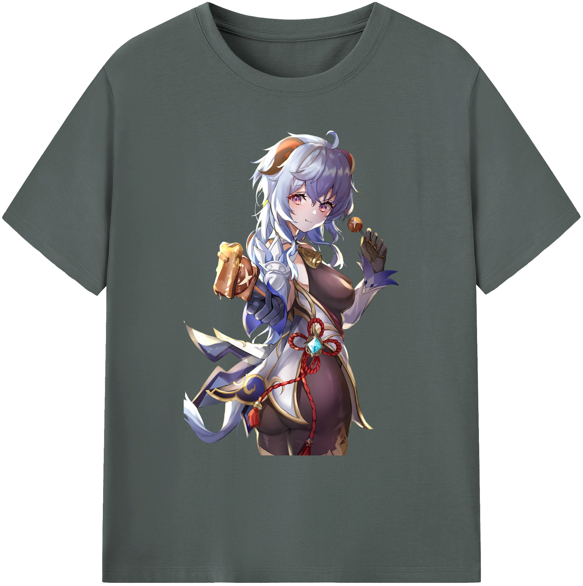 げんし神 甘雨 かんう genshin Ganyu 綿100％ メンズ半袖Tシャツ｜肌触りやわらか＆通気性